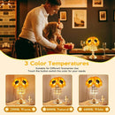 Sunflower Flower Lamp, Cordless Touch Table Lamp with Stepless Dimming, 3-Color Rechargeable LED Night Light with Ceramic Base