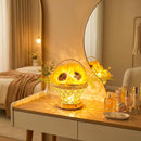 Pearl Sunflower Lamp, Cordless USB Rechargeable LED Night Light with 3-Color Touch Control