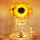 Sunflower Flower Lamp, Cordless Touch Table Lamp with Stepless Dimming, 3-Color Rechargeable LED Night Light with Ceramic Base